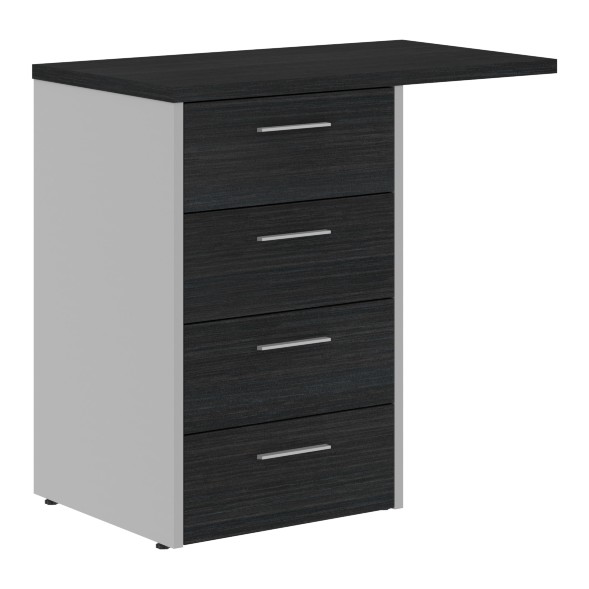 Тумба приставная OLC-4D.2.A Дуб Сонома светлый/Металлик 800х450х750 OFFIX NEW