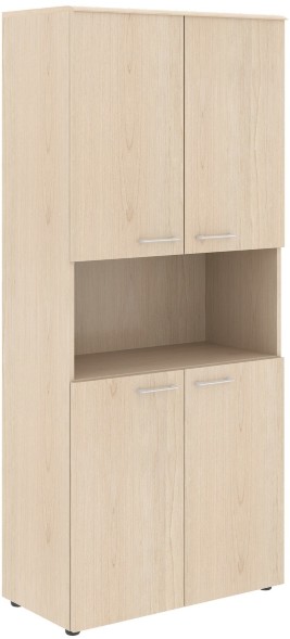 Шкаф с 2-мя комплектами глухих малых дверей и топом WHC 85.4 Бук Тиара 856х432х1949 WAVE