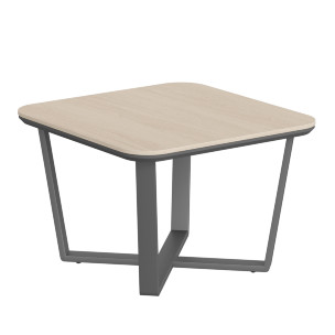 Стол журнальный СФ-571608.1 Дуб светлый/Белый премиум 750х750х500 LINE