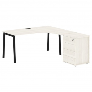 Стол эргономичный с тумбой ELCET 1518(R) 1560х1880х750 EDIS