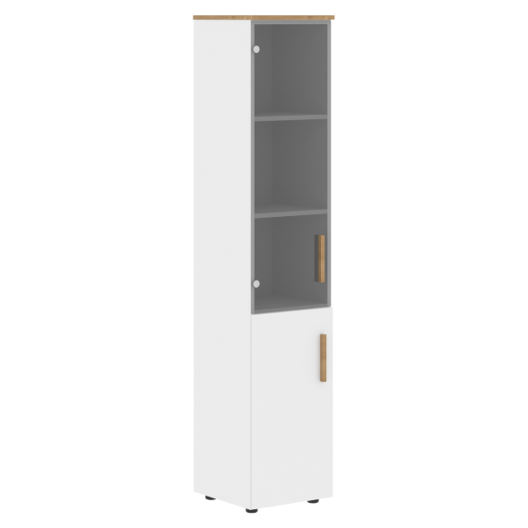 Шкаф колонка комбинированая (L) с топом FHC 40.2(L) Белый премиум/Белый премиум 404х429х1983 FORTA