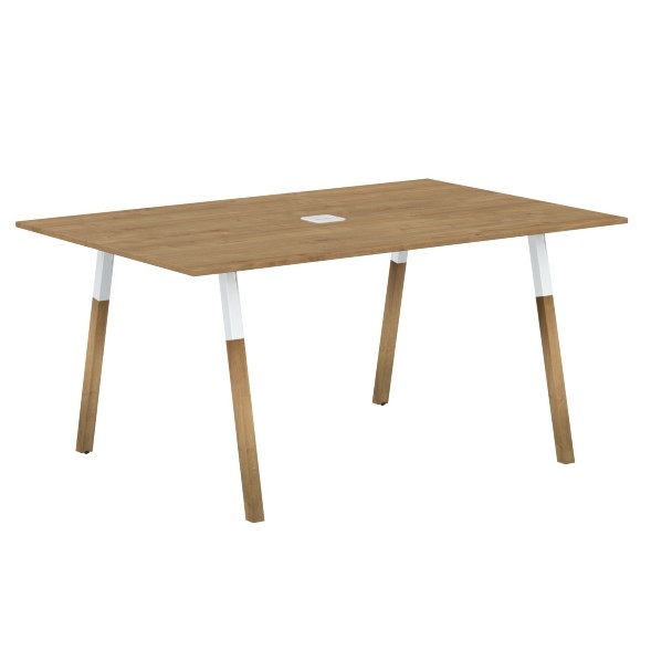 Стол переговорный прямоугольный FSCT 1510 Белый премиум/Белый-Бук 1580х1020х733 FORTA