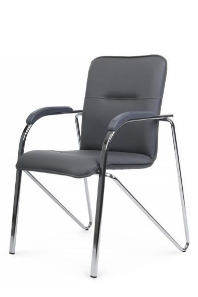 Стул Самба с пластиковыми подлокотниками SMB-03H Хром гальв