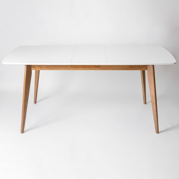 Стол раскладной Пегас classic+  1200(+350)*750, Дуб натуральный/Белая эмаль